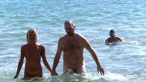 Blonde slut dped at the beach