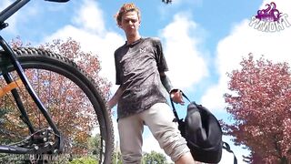 Hot Homo Sweat Exhibitionist Rides Bicycle in Sweaty Solo Session