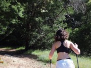 HIKING BLOWJOB with HORNY BRUNETTE gets 2 LOADS in her MOUTH on a ROCK CLIFF Amateur Public Blowjob