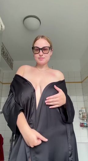 Bathrobe and Blonde Hair