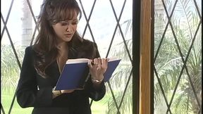 Here she takes time out of her busy schedule to let one of the janitors have a at...