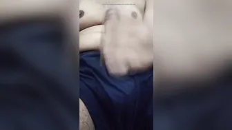 Hairy Indian twink strokes his big cock in solo home session