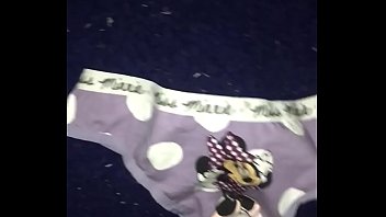 Cum on Minnie Mouse panties thong