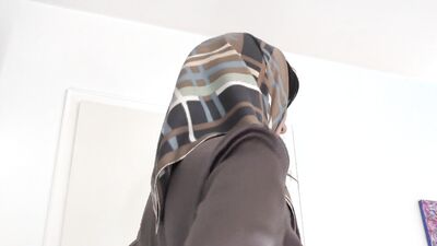 Beautiful Silk Headscarf Fashion Show in Silk Blouse