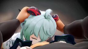 Genshin Impact Ganyu Blowjob Hentai Hard Oral Sex Horn Grab Shake Facial Cumshot Mmd 3D