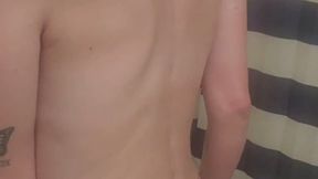 Slow Strip and Tit Tease Erotic Saliva Play