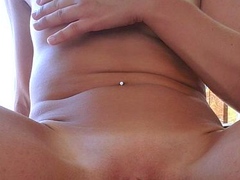 Small tit brunette amateur tugs on a big willie