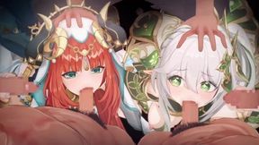 [genshin Impact Group Sex 2] Anime Nahida,nilou Group Orgy Sex2