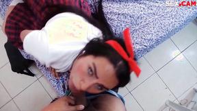 ”Latin dorm babe 18+ suck her classmate”