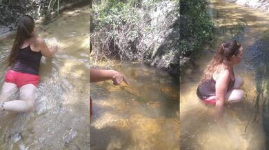 POV Country MILF Bends Over Dirty Spring Water Getting Off On Simple Pleasures