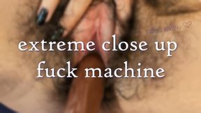 extreme close up hairy pussy fucked by fuck machine