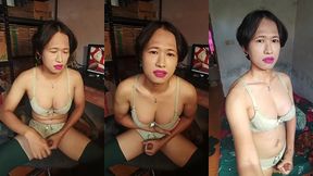 mitha zhe shemale indo masturbate