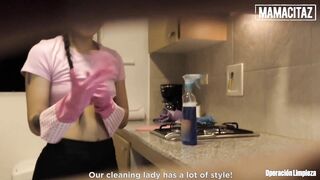 MAMACITAZ - Matilde Ramos Deepthroats And Rides Cock After Cleaning