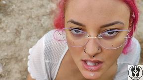 risky public outdoor blowjob fuck doggy cum in mouth pissing