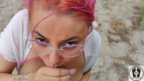 risky public outdoor blowjob fuck doggy cum in mouth pissing