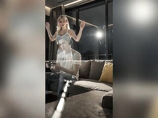 DYOP Hawt Golden-haired Saves Gamer with Anal Sex - AI Generated