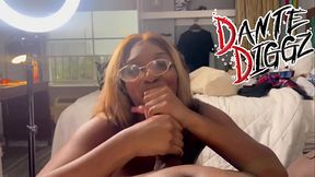 2 EBONY BADDIES HAVE A DICK SUCKING CONTEST AND USE THEIR BOY FRIENDS AS THE JUDGES