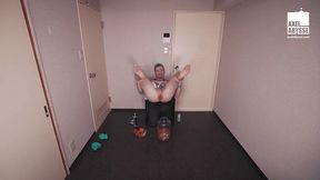 Rose Bud And Axel Abysse - Deviant Jock Stuffs Huge Amount Of Food In His Prolapsed Asshole