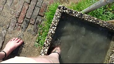 F&uuml_&szlig_e waschen am Strand von Horumersiel