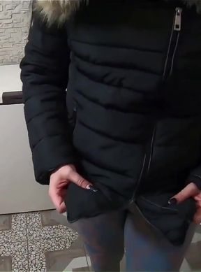 Cum-stained Downjacket &amp; Rough Fuck Facefuck, Anal Fingering &amp; Messy Finish