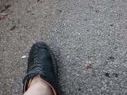 Waiting to get fucked on an abandoned road