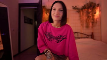 Step-daughter asked her step-dad for help, to heal her throat with a cock...