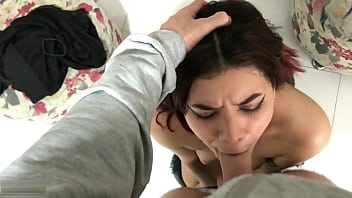 Stepsis deep throats and rides stepbro's cock hard