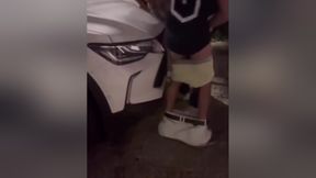 Hot Blonde Having Sex With Strangers In Public At The Exit Of The Pub, Horny Cuckold Watching His Wi