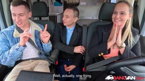 Office Worker Unwinds in BangVan with Busty Jen - A Steamy Escape!