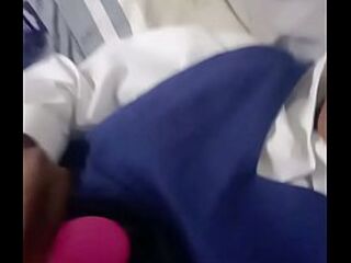 Ebony student play with moist twat and sucks pink sex tool