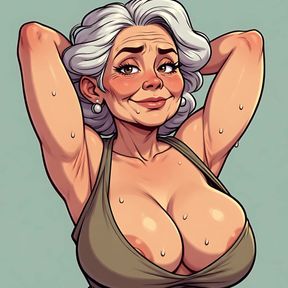 Sexy Cartoon Grannies Areola Slip