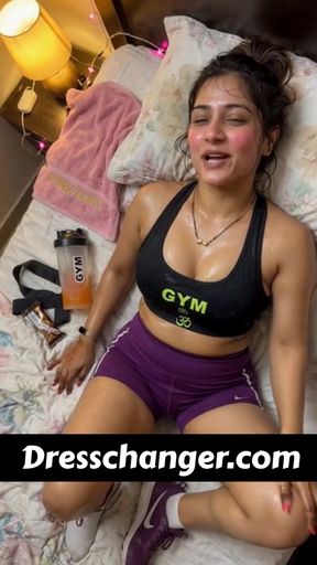 Dirty yoga session with an Indian in sweatpants