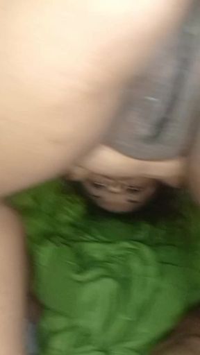 Big ass of brunette stepsister riding cock