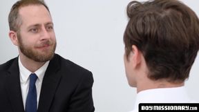 BoyMissionary.com - Obedient Mormon twink's creampie after bareback exam drilling