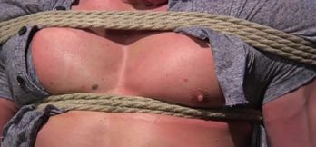 Muscular DILF gets roughly dominated in series bondage fetishes