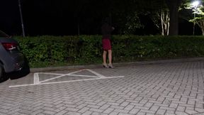My Red Dress and Glossy Tights Are Getting Peed on