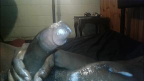Slowly Stroking My Huge Black Dick Cumming so Much so Hard