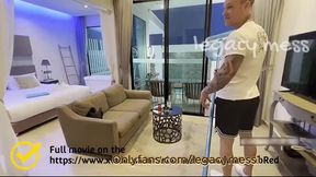 Asian Big Dick Mistress Fucks her Pool Big Ass Bottom Boy deep anal and facefuck him