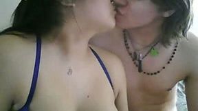 Chubby exotic chick and her BF giving a private webcam show