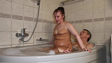 Sensual Evening Bathtub Pleasure - Mari Latexa and Simon Latexa Real Sex
