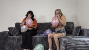 Mia and Phoenix's fist looner balloon blow up