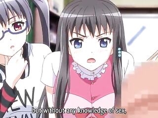 Eroge! Make Hot Games 4 - Anime blond and brunette hair masturbate to watch who gets drilled 1st
