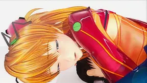 Asuka Tempts Shinji in Sultry Evangelion 3D Tryst – Part One