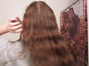 Hair Journal: Combing Long Curly Strawberry Blonde Hair - Week 10 (ASMR)