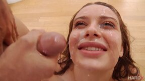 Insatiable Lana gets her mesmerizing face covered in cum