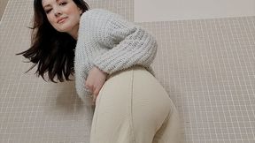 Cream trousers wetting peeing