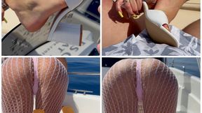 Outdoor Shoejob & Footjob on a Boat with Long Toenails – Ocean Vibes & Cum on Feet