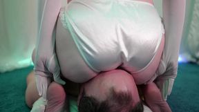 Facesitting Angel - Lady Ashley white satin panties big booty face sit