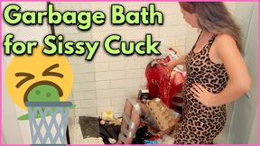 Sissy Cuck Humiliated with Rotten Garbage - Extreme Femdom Human Trashcan Humiliation