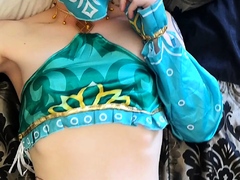 Busty tranny solo masturbating